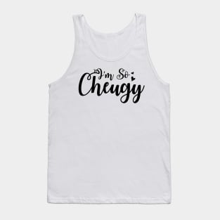 I'm So Cheugy Black Script with Hearts Design Tank Top